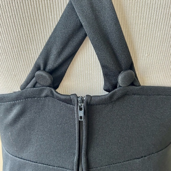 Vintage 1970s 70s Ursula of Switzerland Black Maxi Dress Disco Sleeveless Size M - Picture 9 of 12